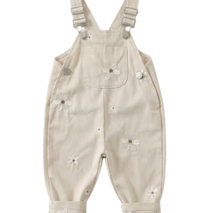 Jardineira Flora com Bordado Floral e Alças Ajustáveis